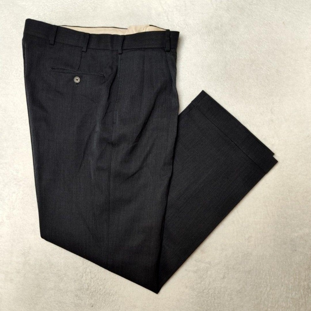 Brooks Brothers Pants Mens 36x30 Gray Wool Pleated Madison Dress Slacks Suit